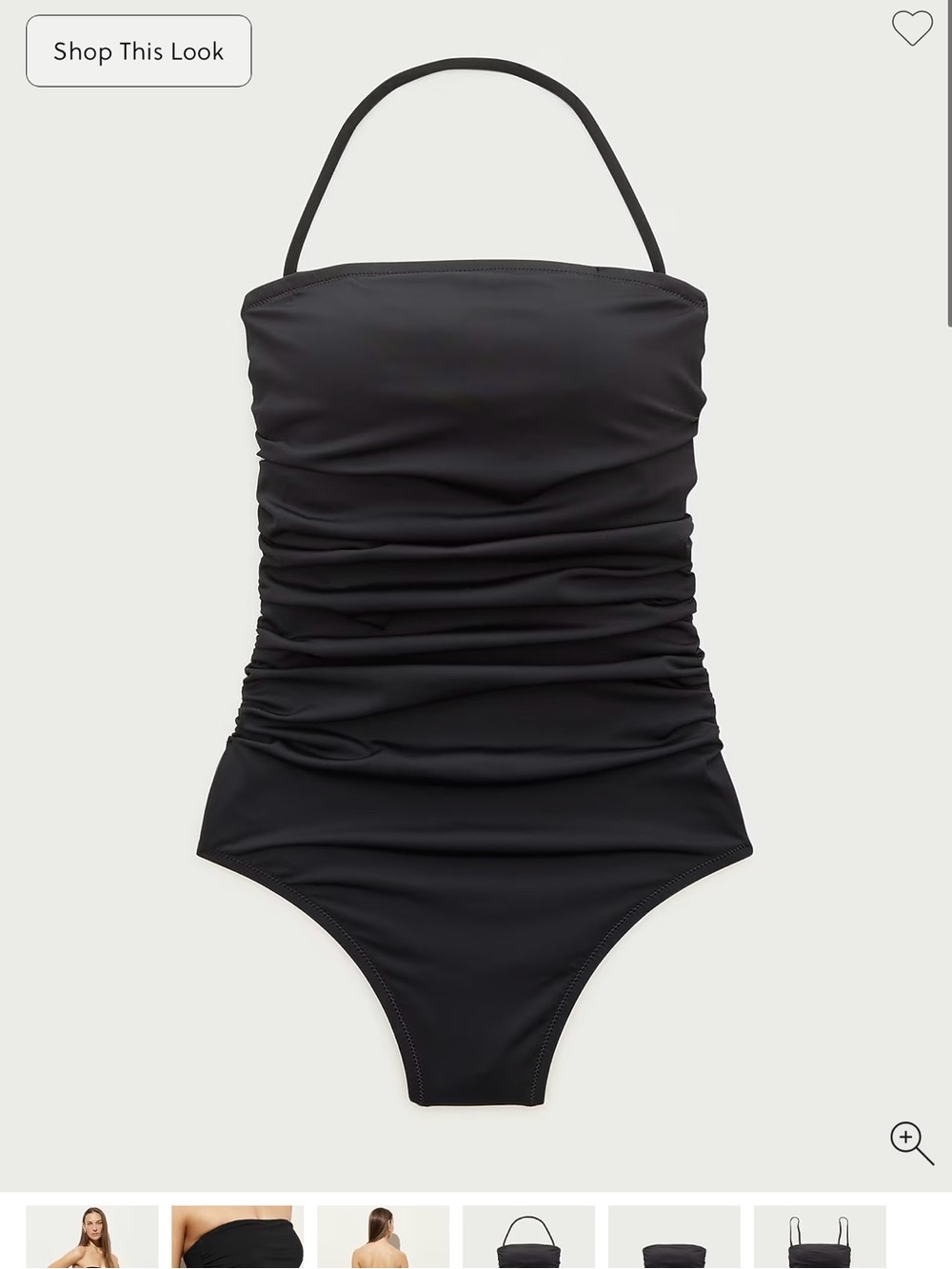 J. Crew Black Ruched One-Piece Swimsuit